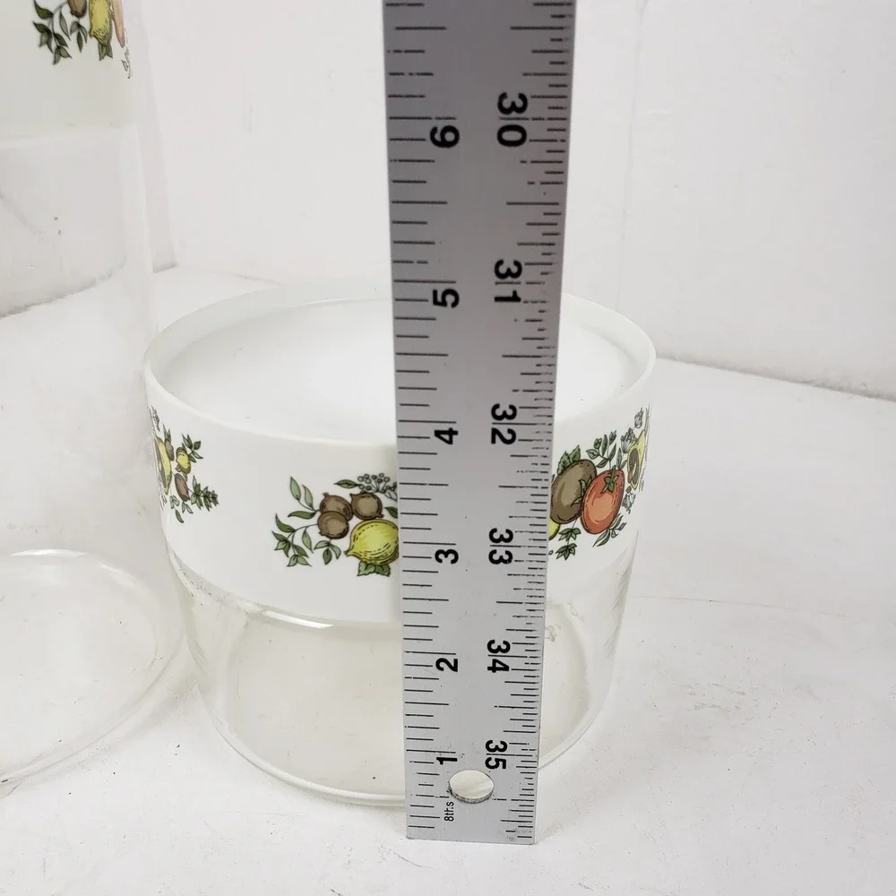 Vintage Pyrex Spice of Life Glass Canister Set of 2 With Lids Made in USA
